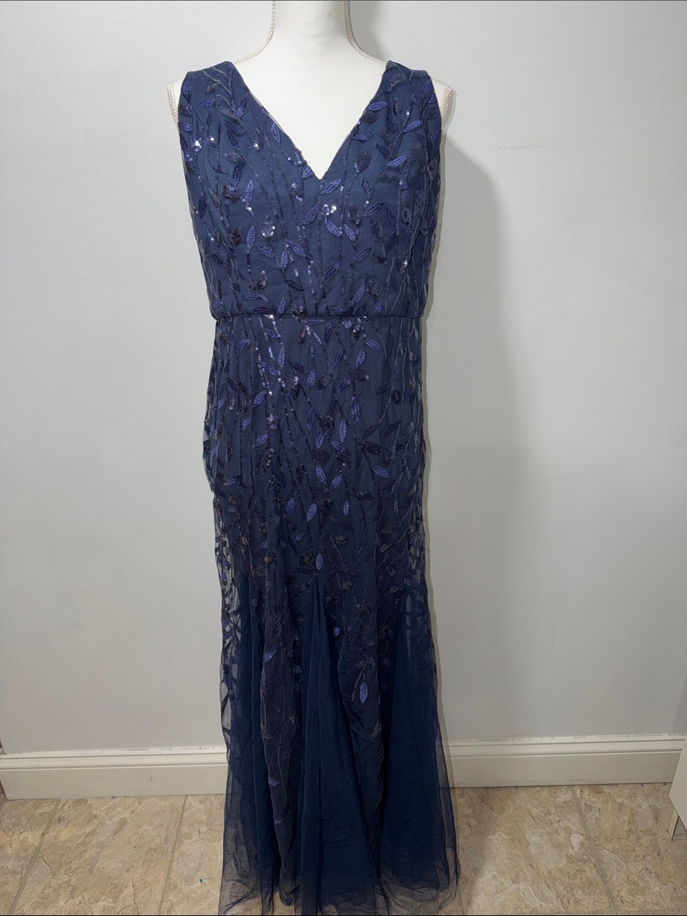 EVER PRETTY Womens Elegant Navy Blue Prom Evening Gown PLUS 4XL Mermaid Sequins